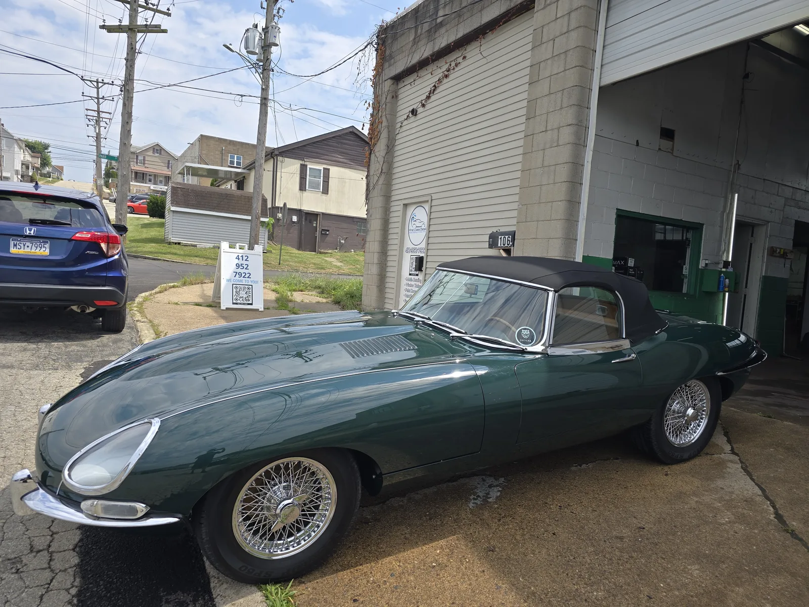 Classic vintage Jaguar detailed and restored by First Class Detail